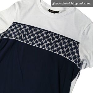 Michael Kors | Men's Graphic Short Sleeve T-Shirt Size Medium White/Navy